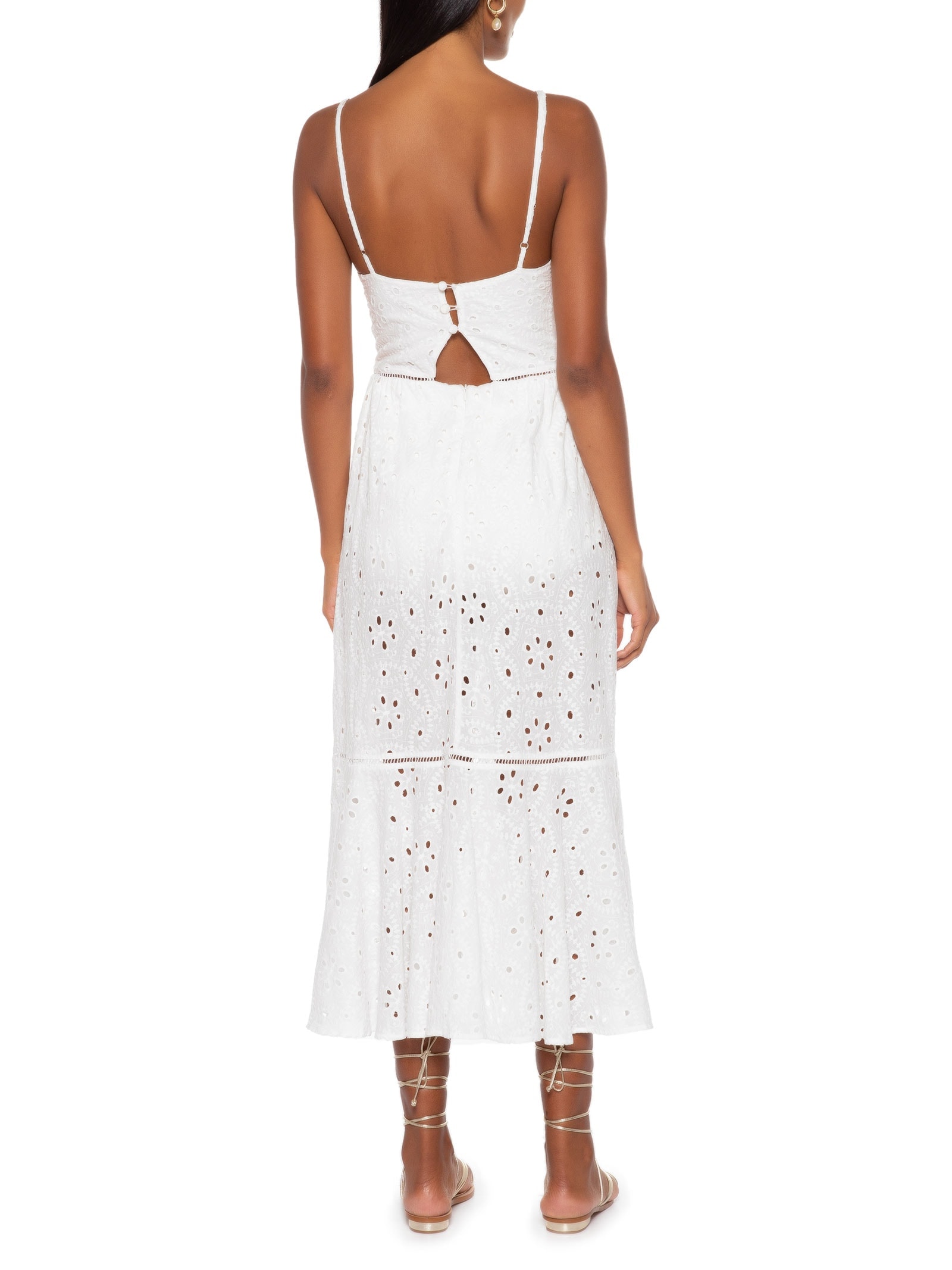 Vestido Laise Transparência Branco Canal