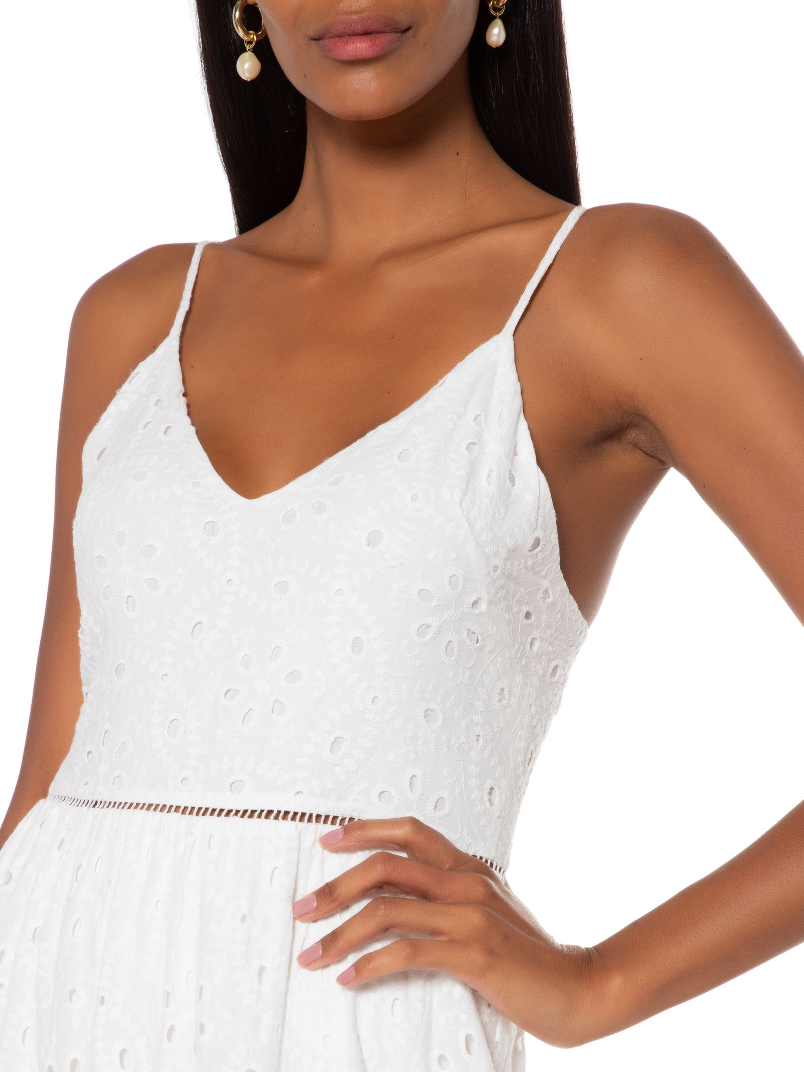 Vestido Laise Transparência Branco Canal