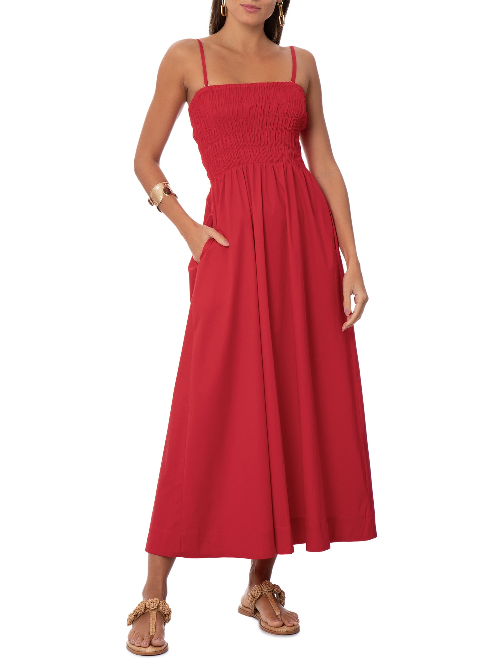 Vestido Lastex Posi Vermelho Panô