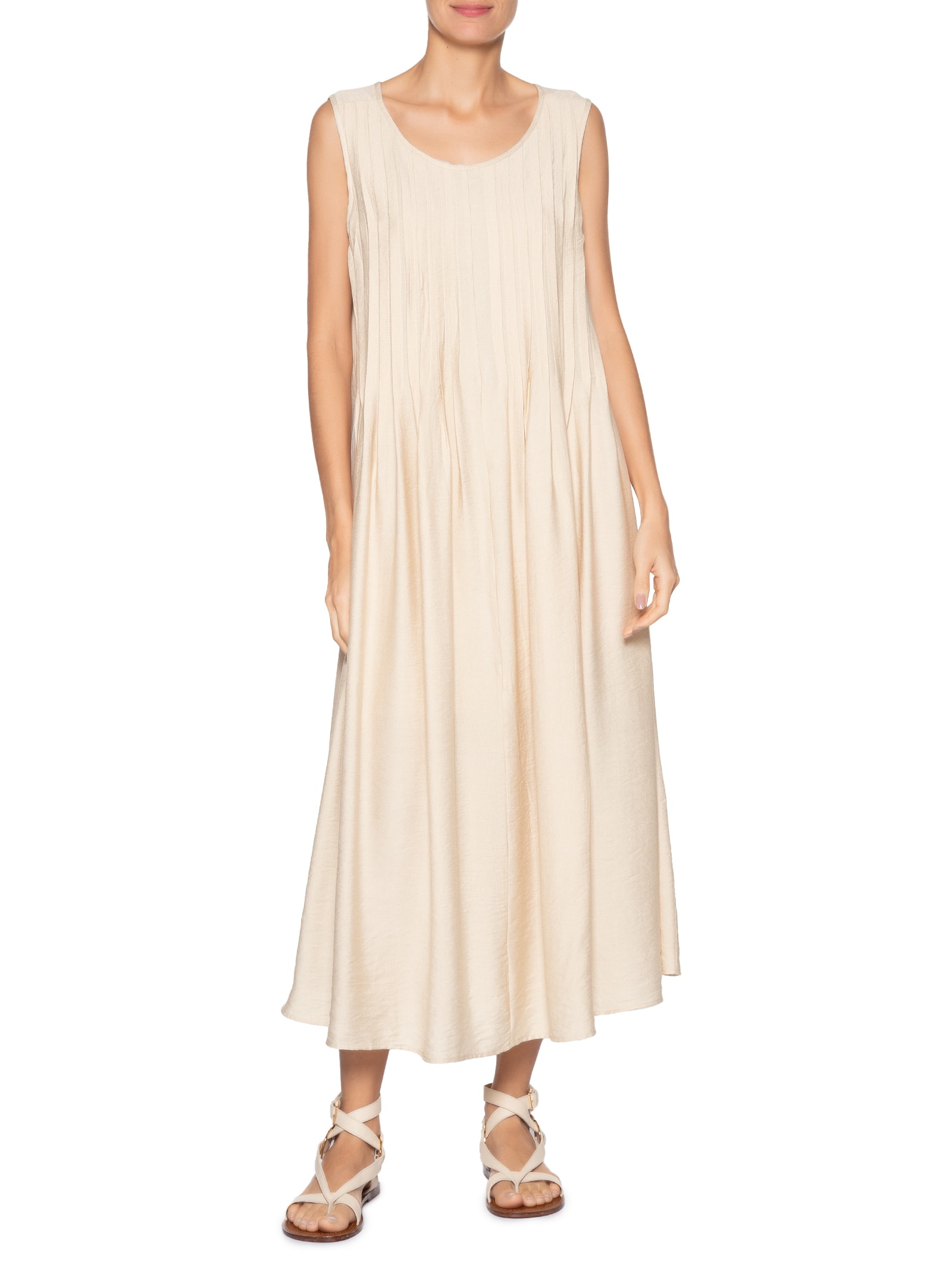 Vestido Leve Texturizado Bege Basiq