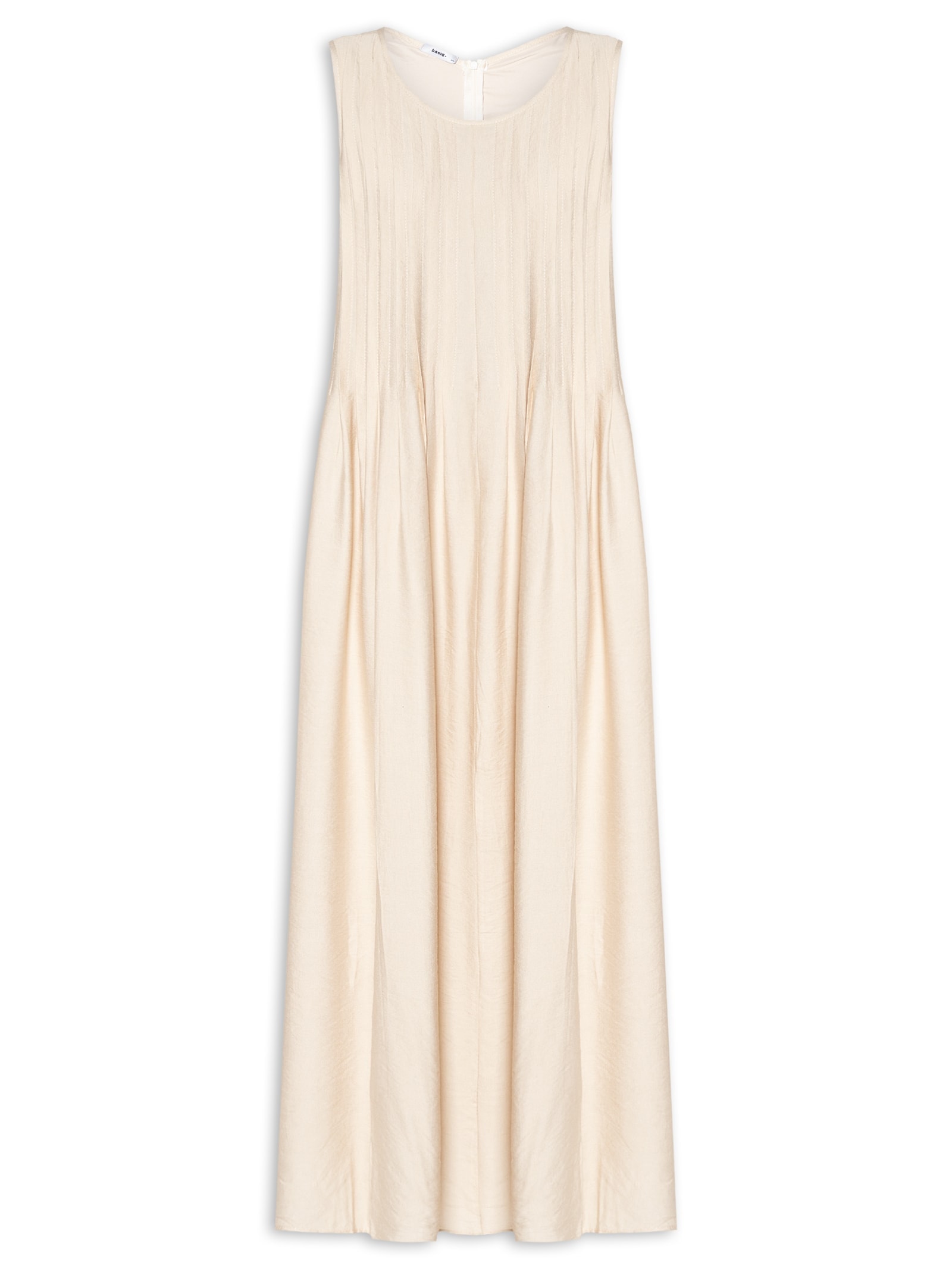 Vestido Leve Texturizado Bege Basiq