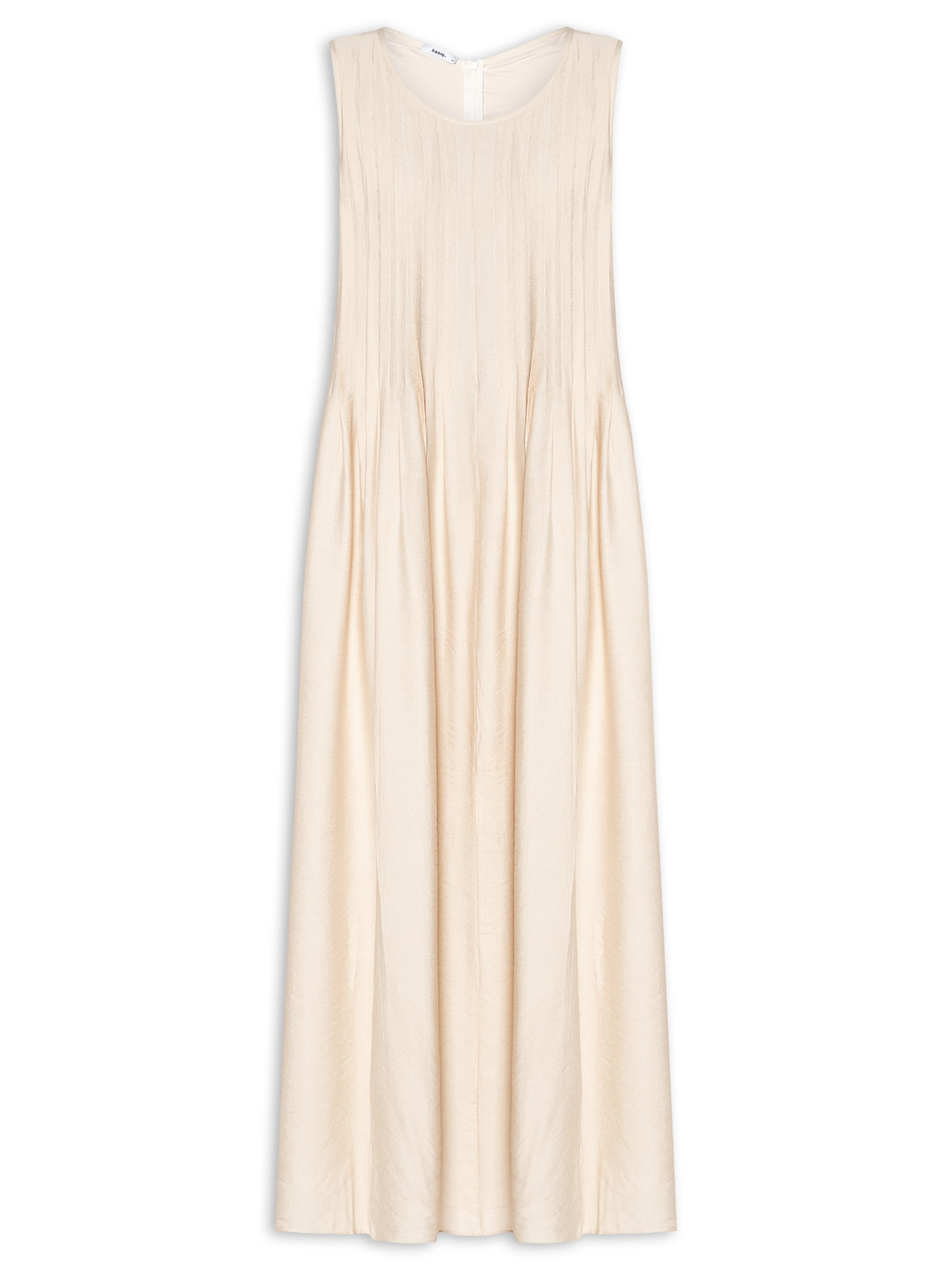 Vestido Leve Texturizado Bege Basiq