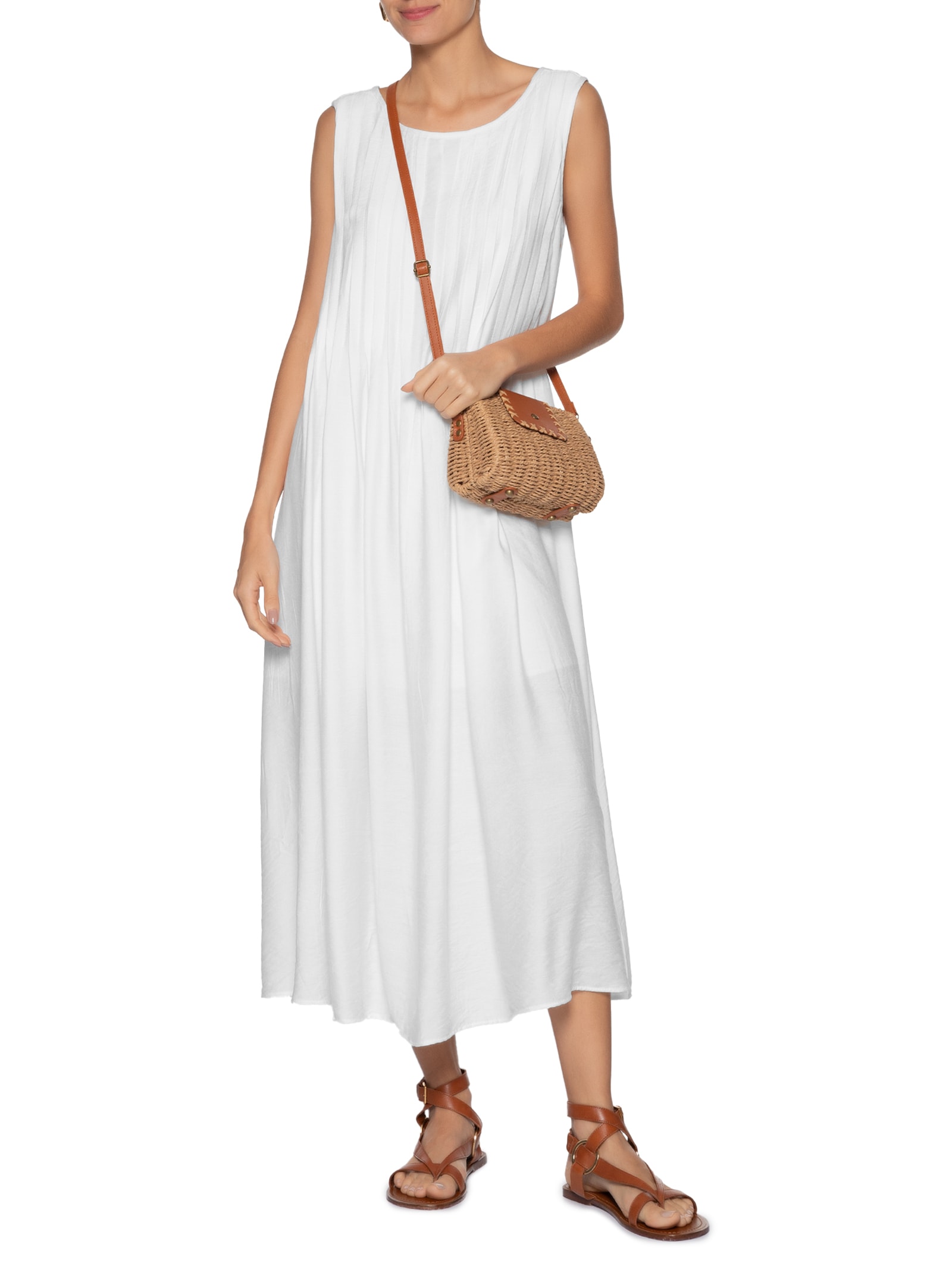 Vestido Leve Texturizado Branco Basiq