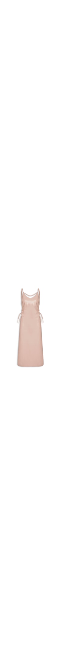 Vestido Like Leather Midi Com Alça - Bege