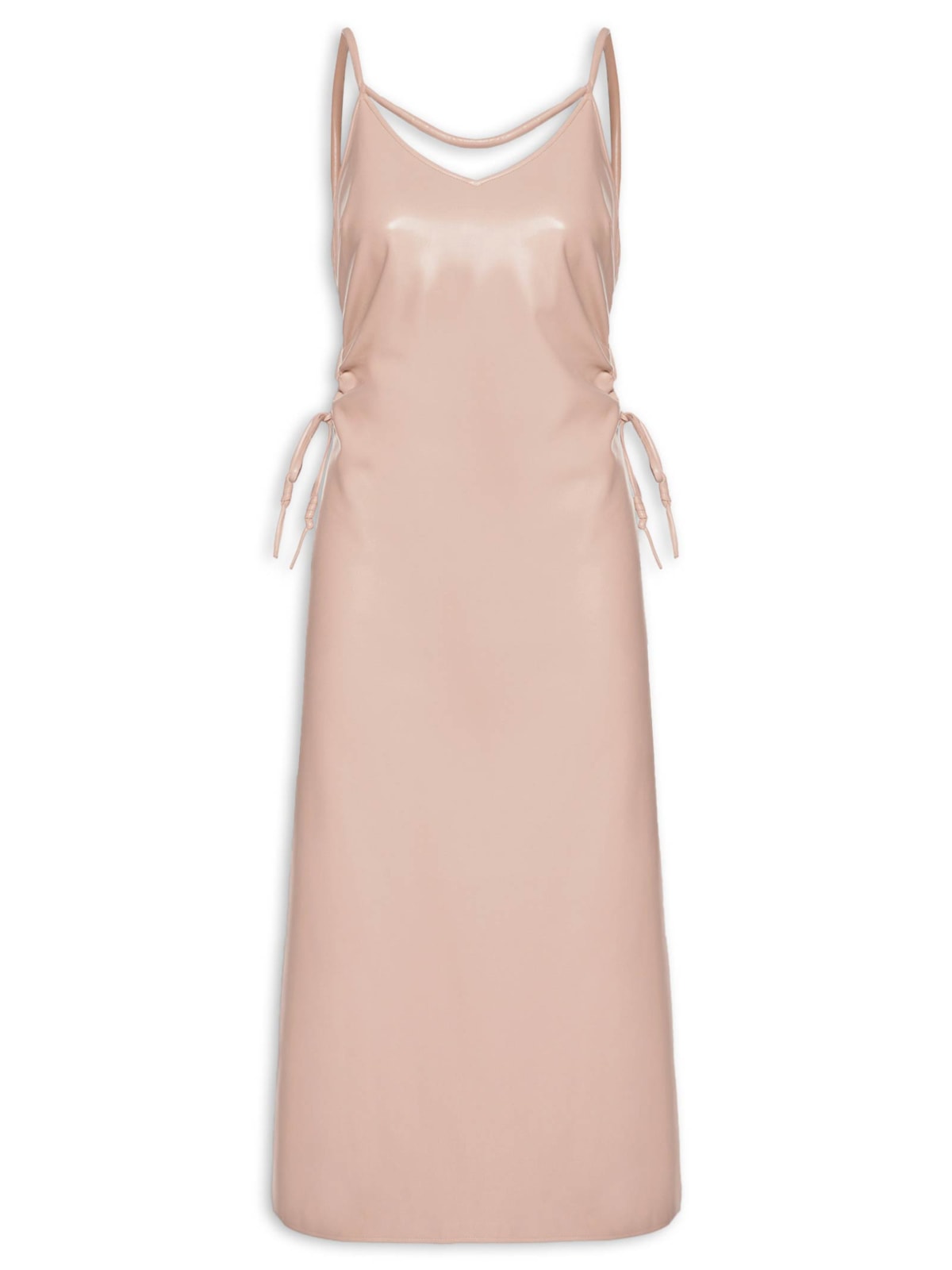 Vista 2 Vestido Like Leather Midi Com Alça - Bege NATURAIS NATURAIS