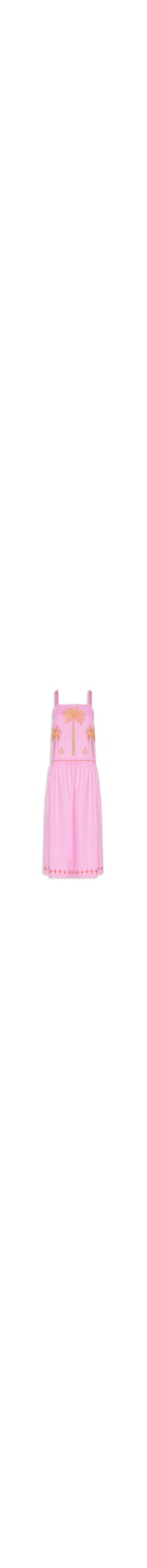 Vestido Linho Bordado Miragem - Rosa