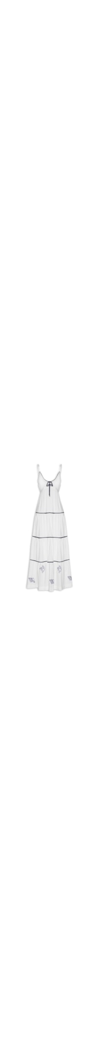 Vestido Linho Bordado Pintado - Off White