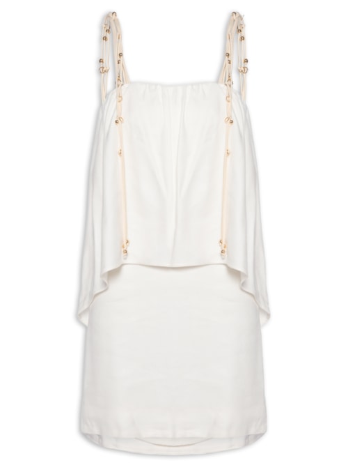 Vestido Linho Com Bordado Manual – Branco