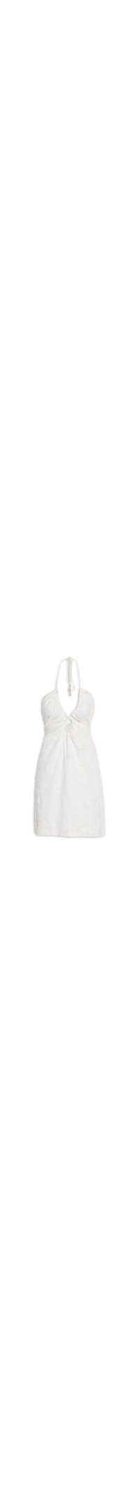 Vestido Linho Curto Busto Franzido - Off White