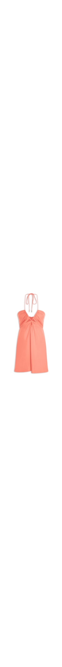 Vestido Linho Curto Busto Franzido - Rosa