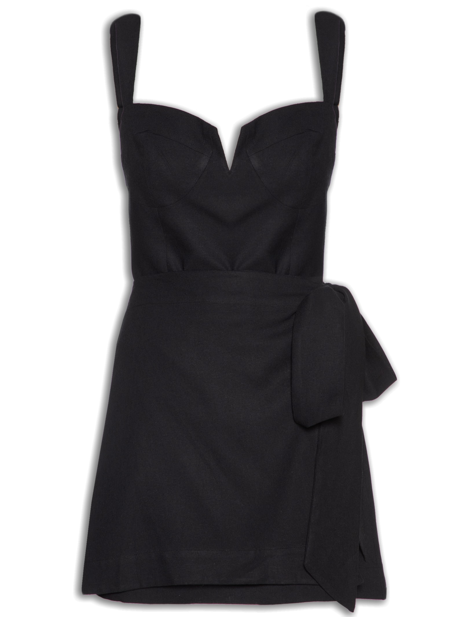 Vestido Linho Curto Preto Farm