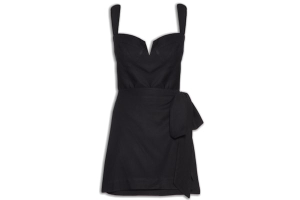 Vestido Linho Curto - Preto