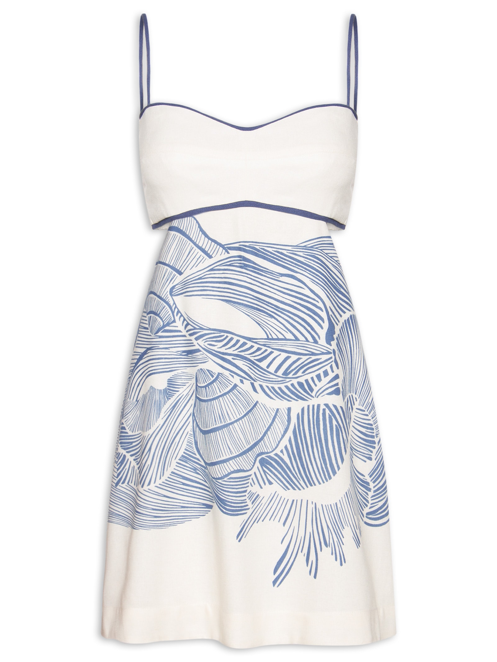 Vestido Linho Estampa Mergulho Branco Dress To