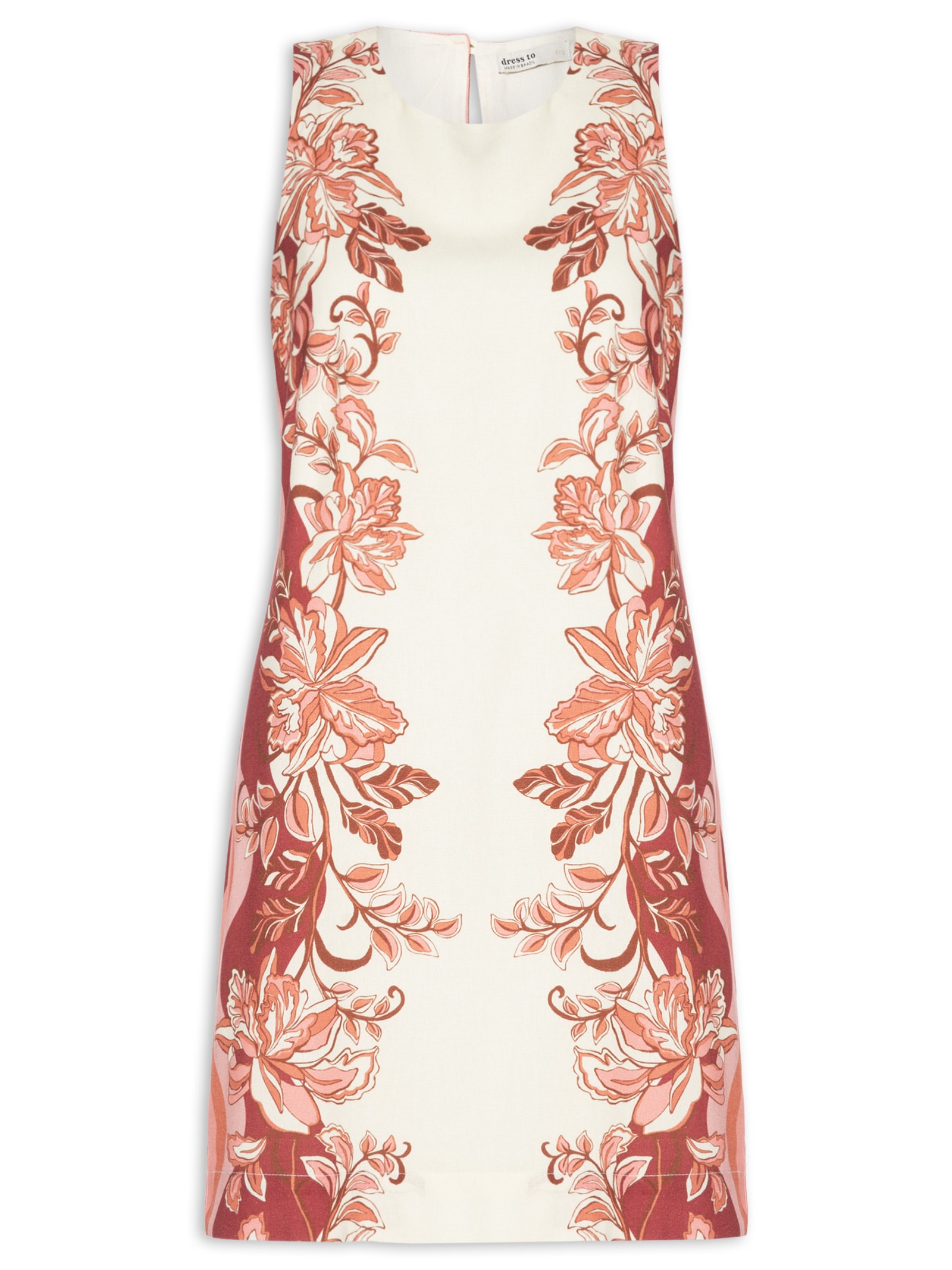 Vestido Linho Estampa Onda Floral Bege Dress To