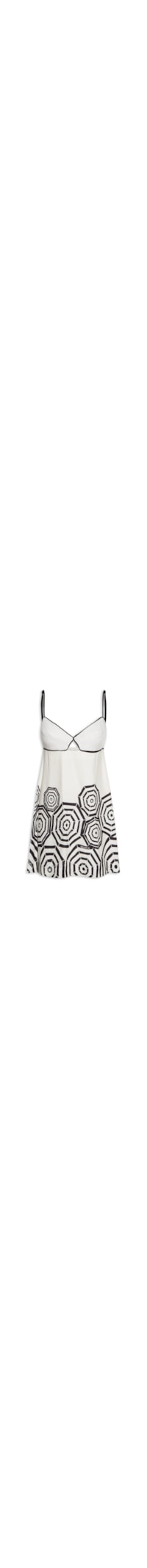 Vestido Linho Estampa Praia - Branco
