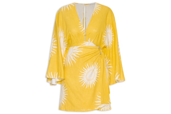 Vestido Linho Estampa Solare - Amarelo