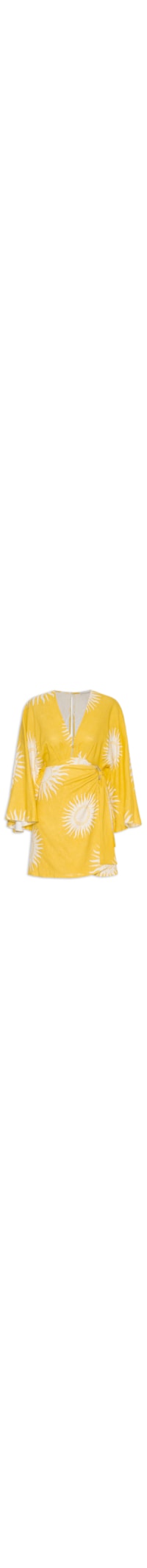 Vestido Linho Estampa Solare - Amarelo