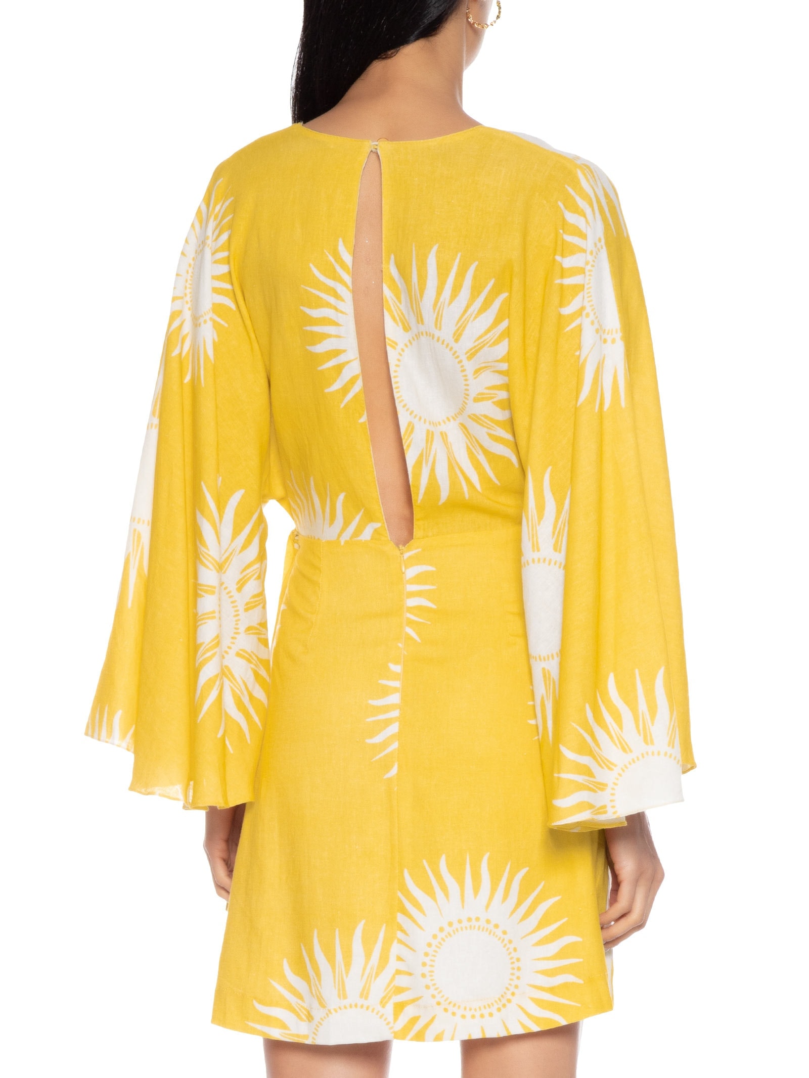 Vestido Linho Estampa Solare Amarelo Dress To