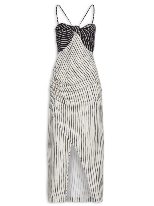 Vestido Linho Estampado – Branco