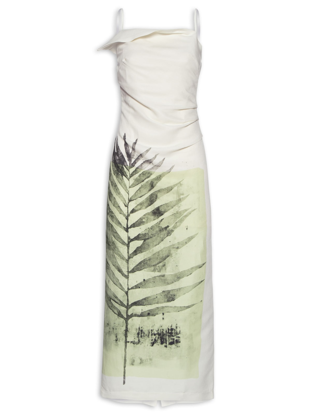 Vista 2 Vestido Linho Estampado - Branco NATURAIS NATURAIS