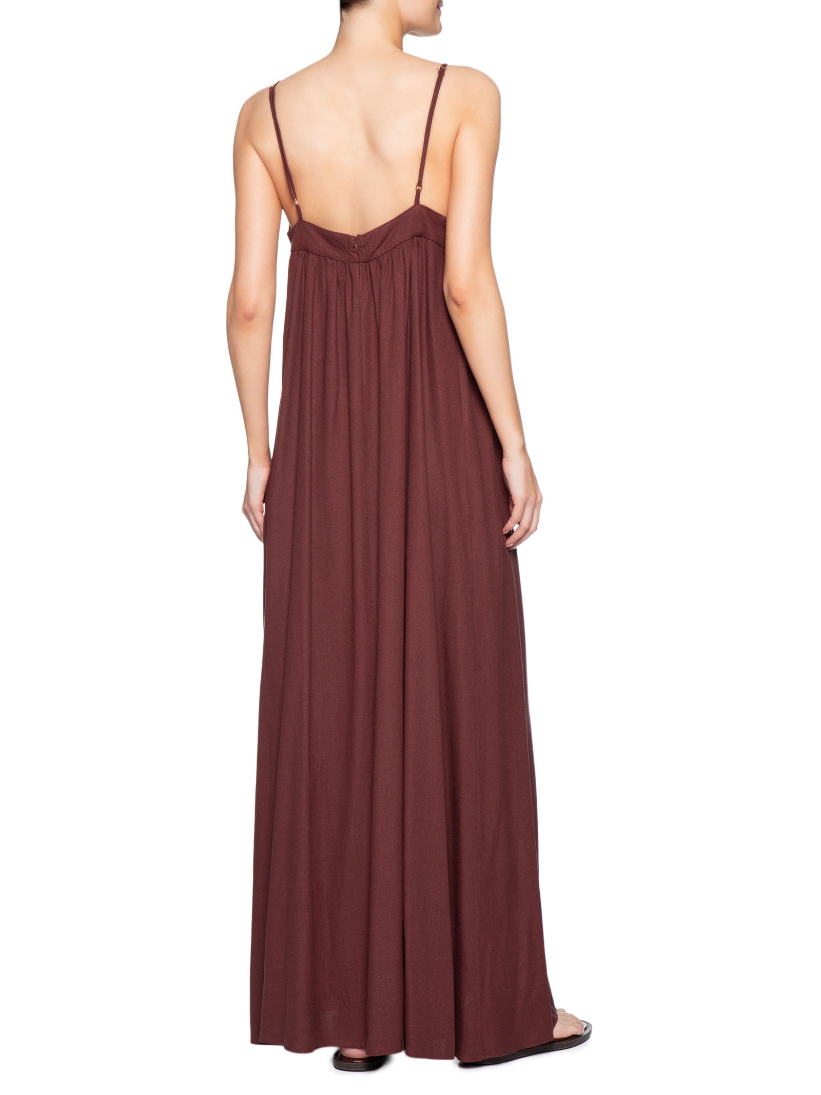 Vestido Linho Marrom Dress To
