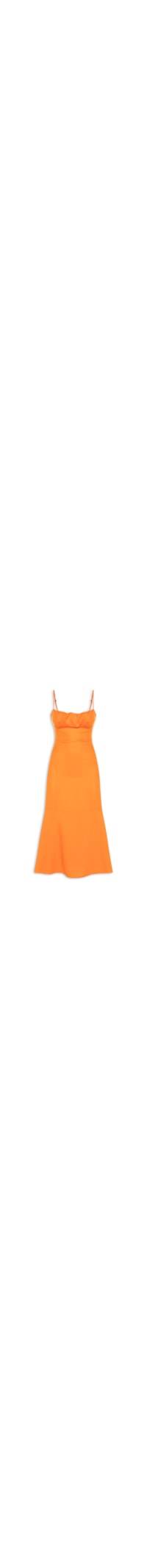 Vestido Liso Midi - Laranja