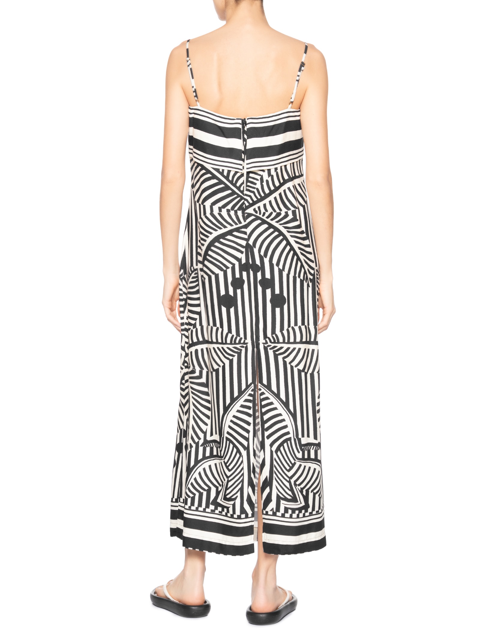 Vestido Listra Tropical Preto Farm