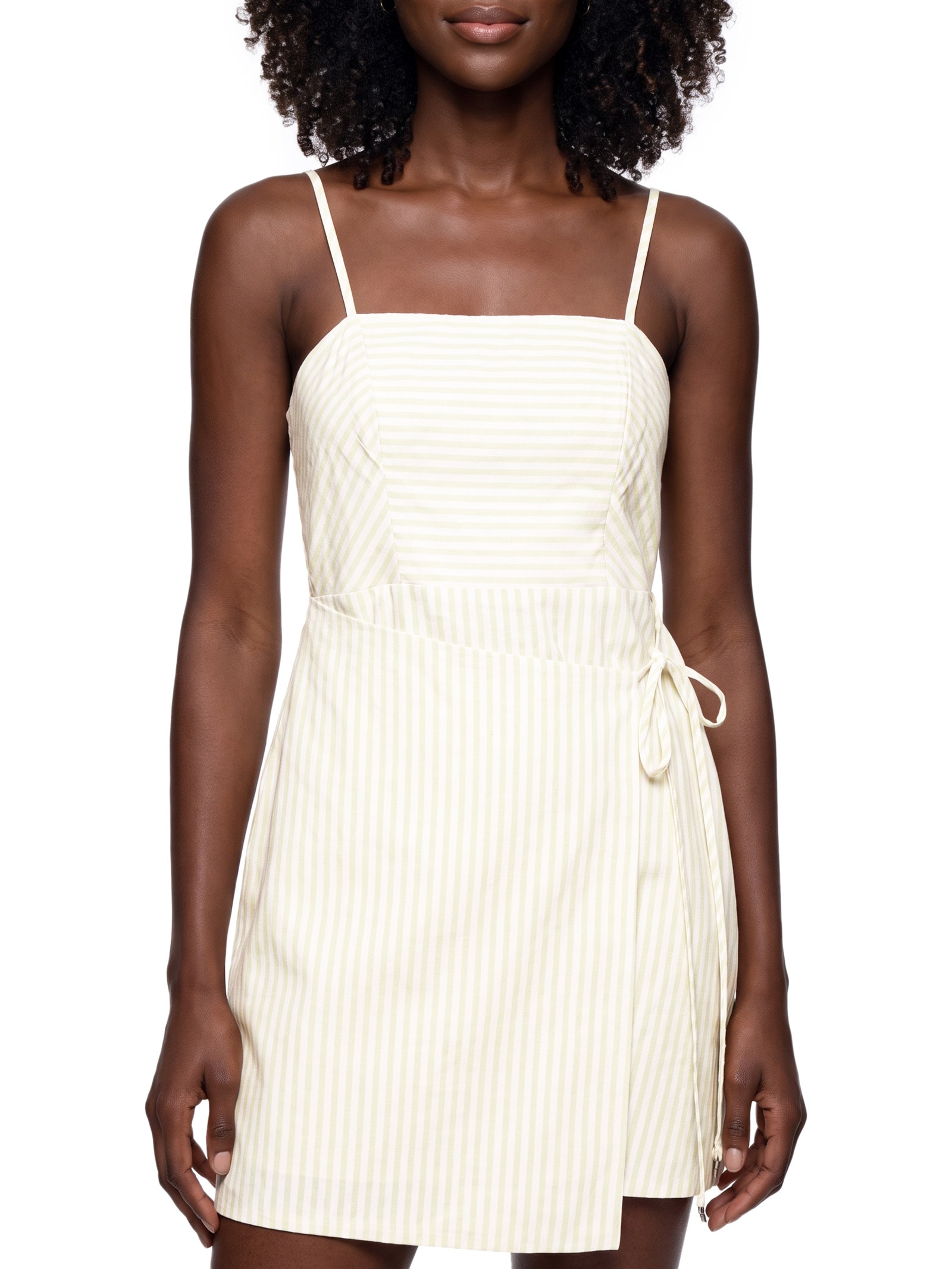 Vestido Listrado Detalhe Vivo Verde Cacay