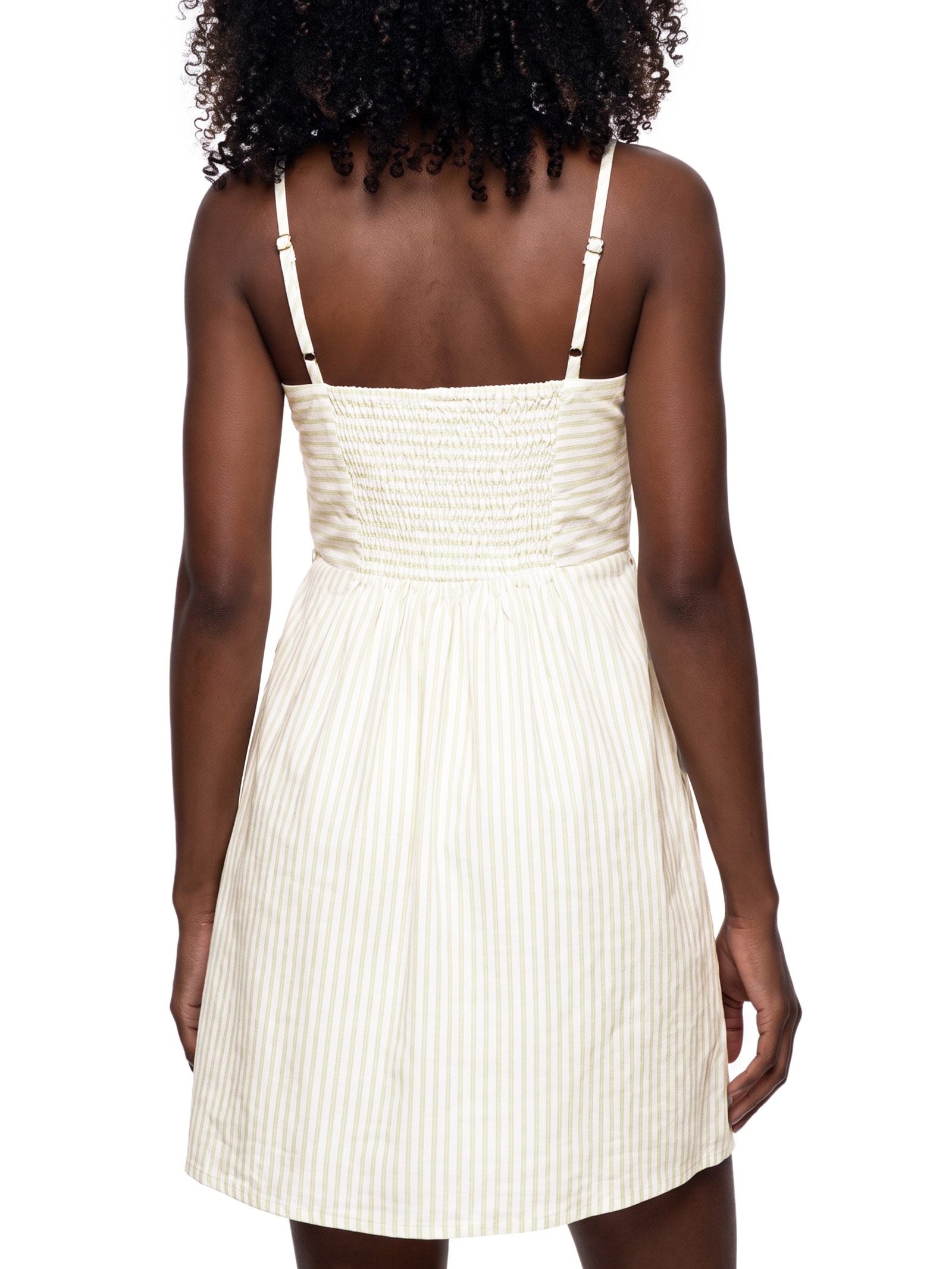 Vestido Listrado Detalhe Vivo Verde Cacay