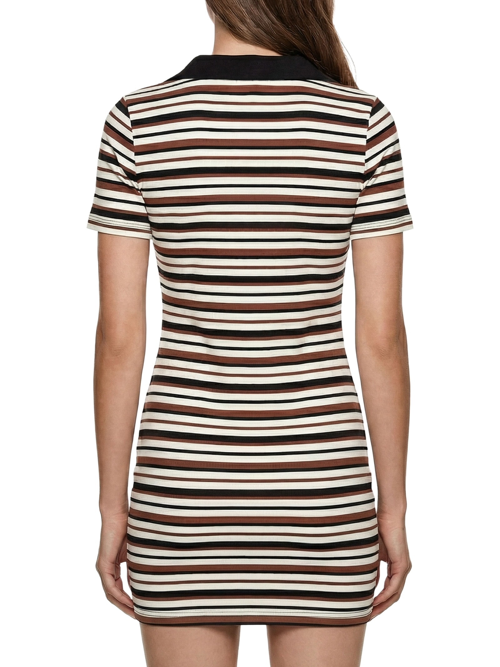 Vestido Listrado Marrom Colcci