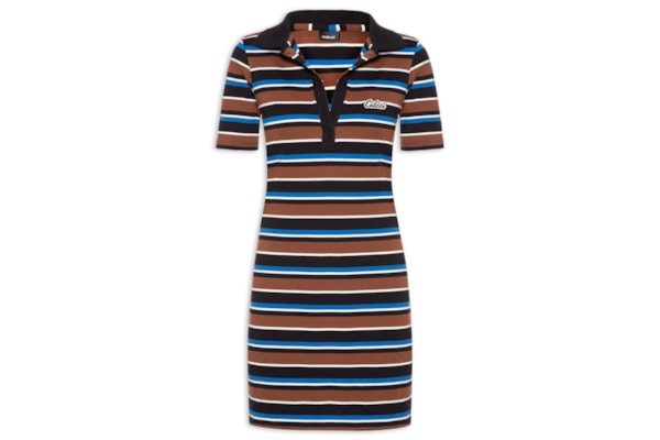 Vestido Listrado - Marrom