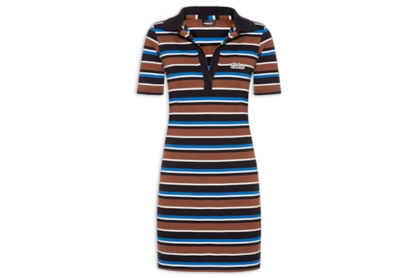 Vestido Listrado - Marrom