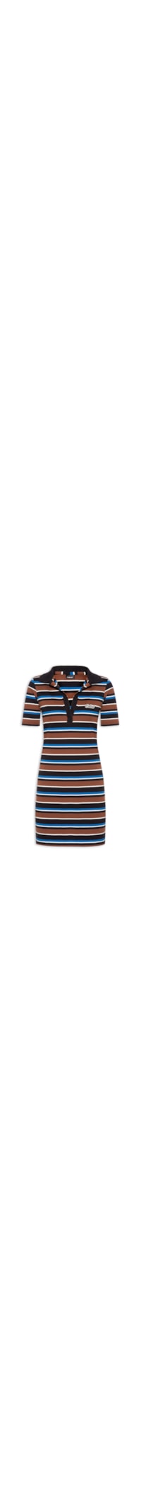 Vestido Listrado - Marrom