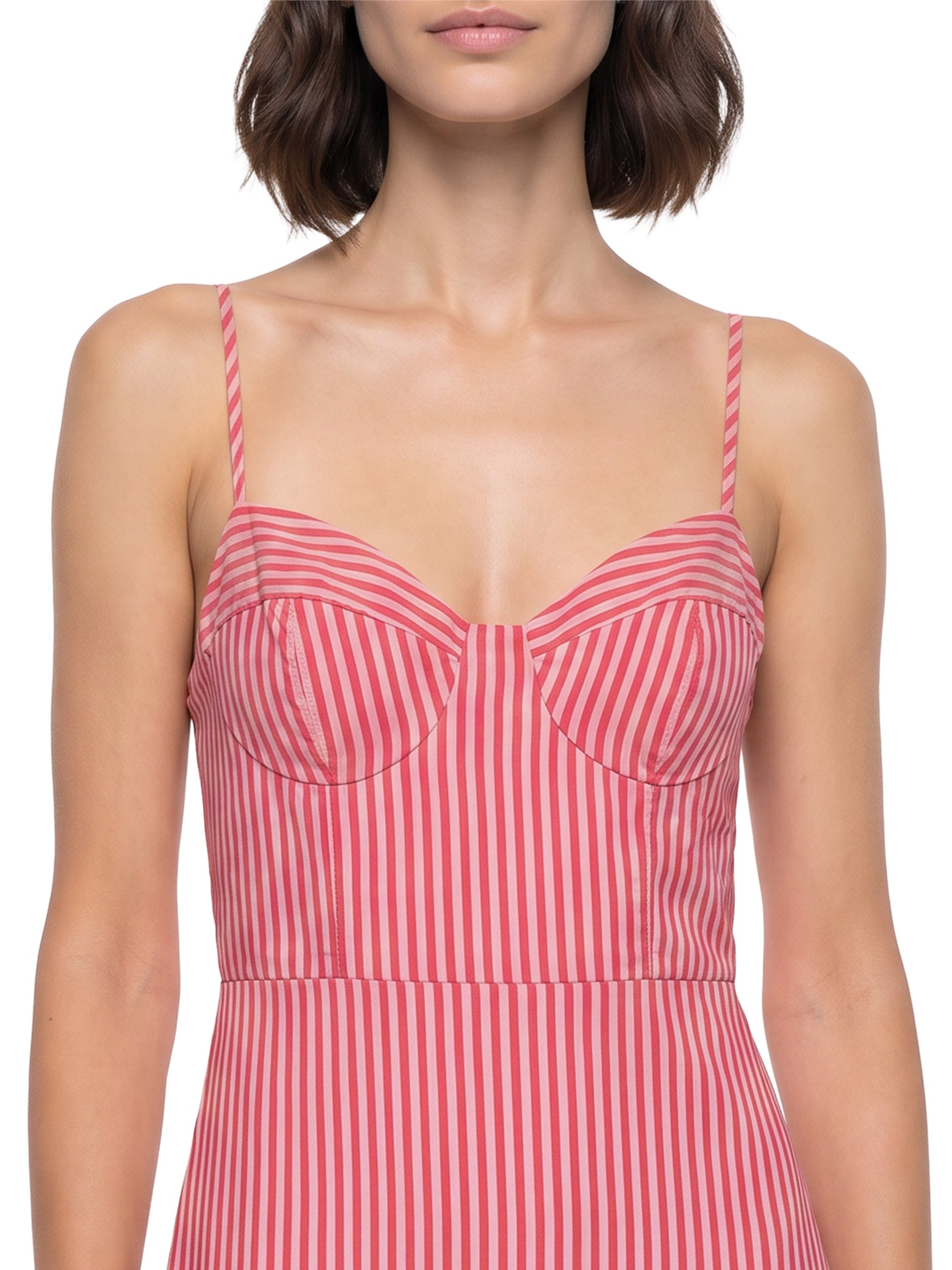 Vestido Listrado Rosa Colcci