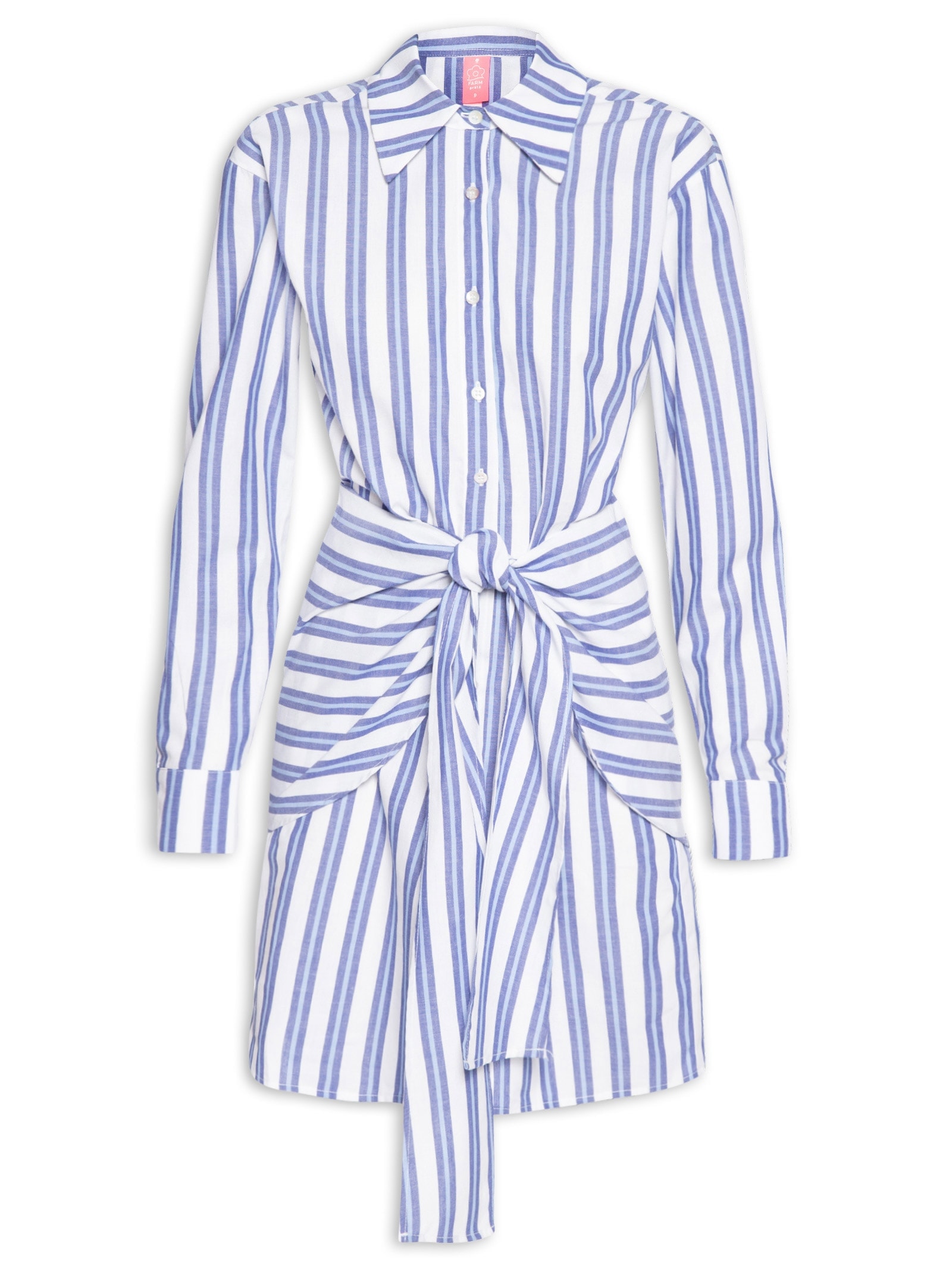 Vestido Listras Azul Farm Praia