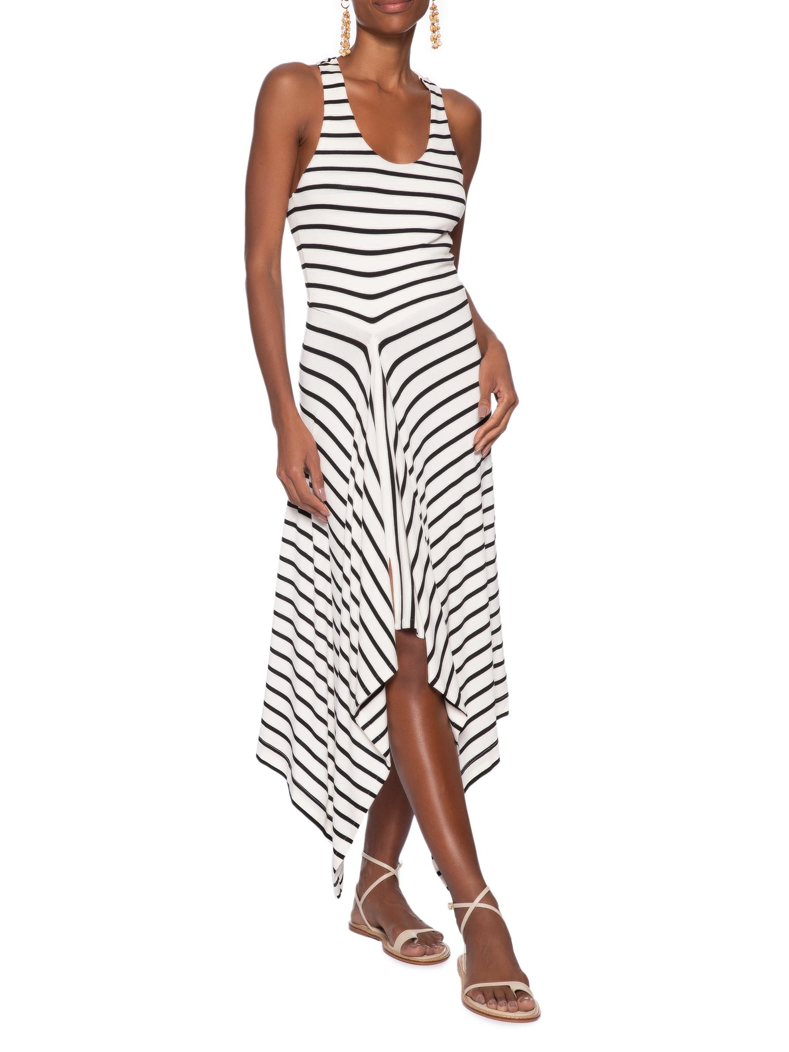 Vestido Listras Nadador Off White Animale