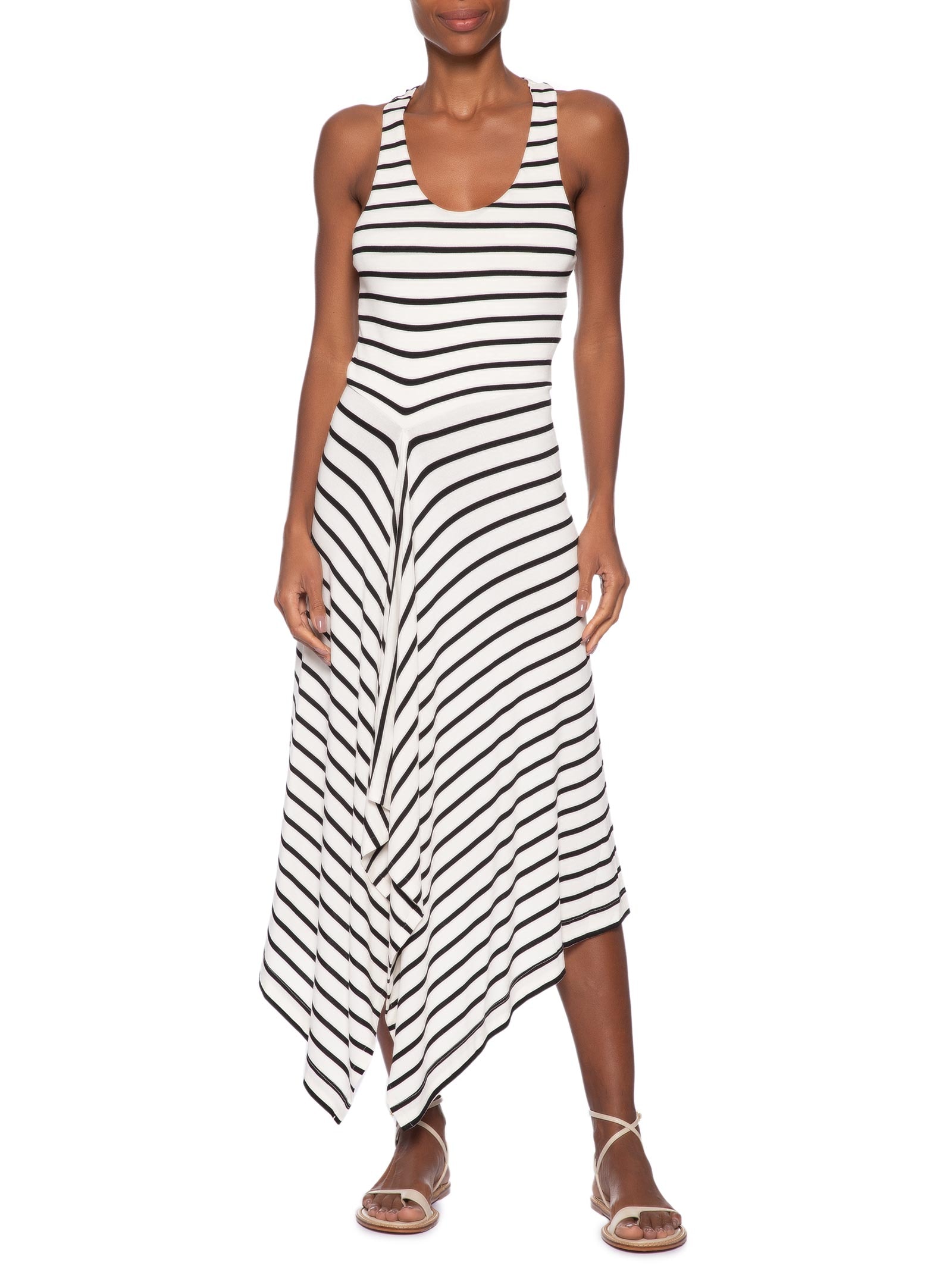Vestido Listras Nadador Off White Animale