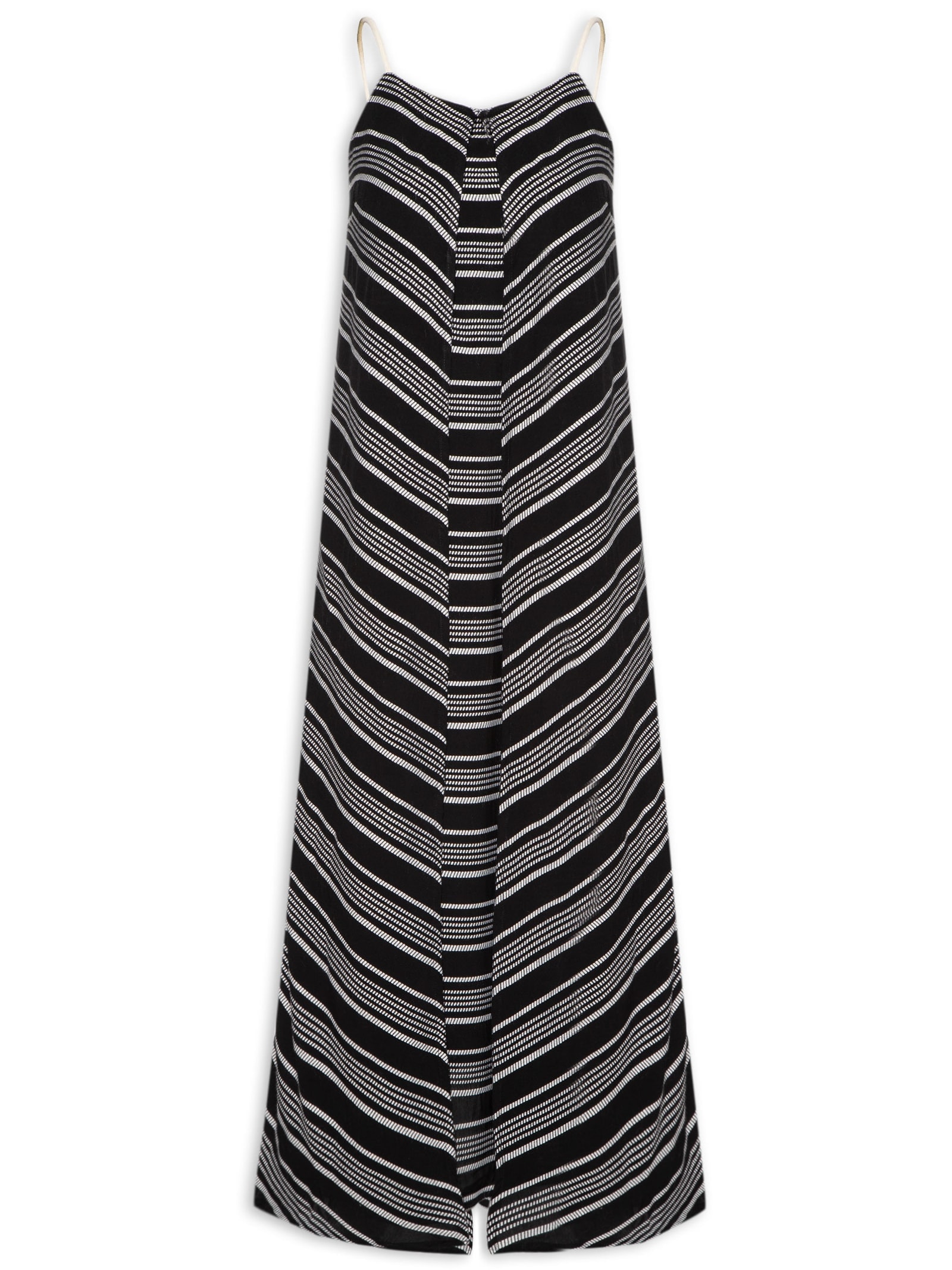 Vestido Listras Pespontos Preto Cantão