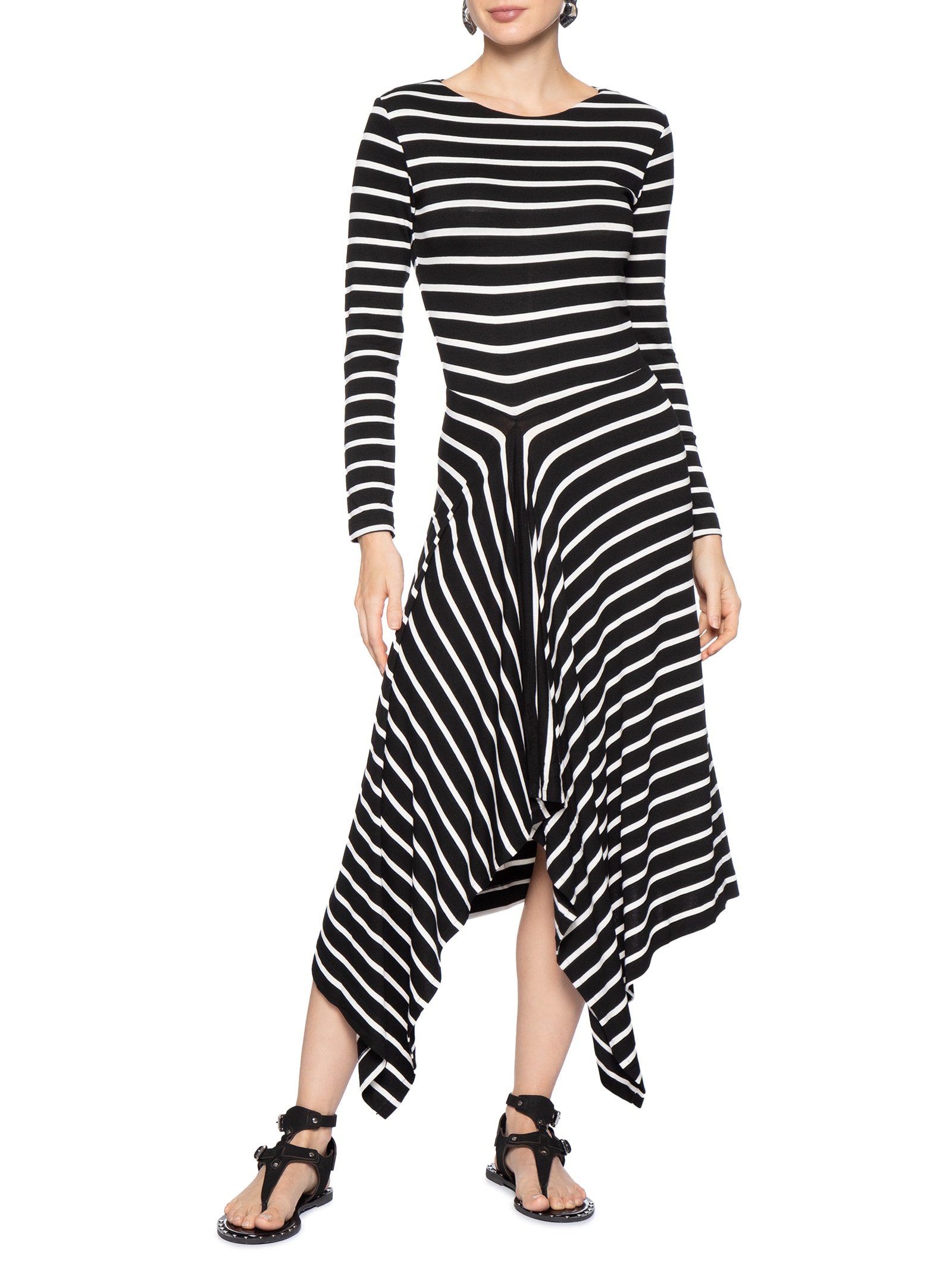 Vestido Listras Preto Animale