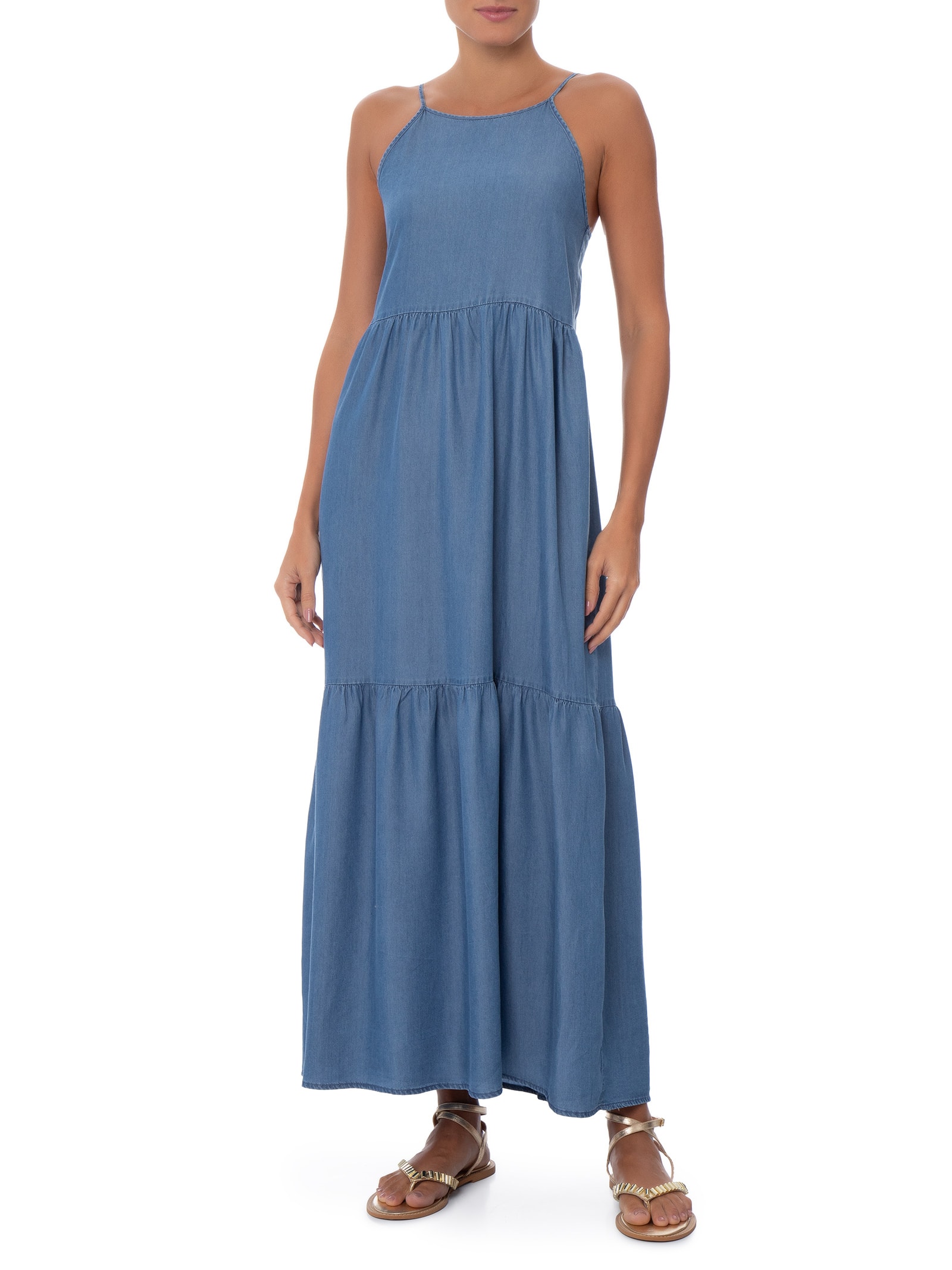 Vestido Longa Marias Azul Basiq