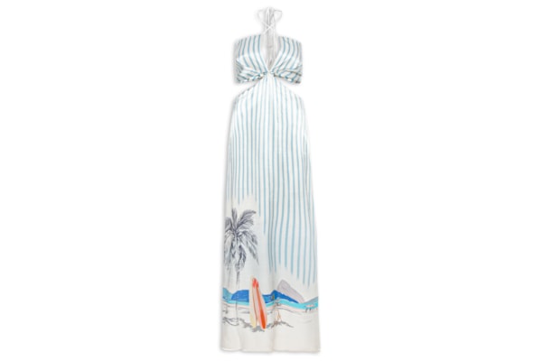 Vestido Longo Chita Bella - Farm - Azul
