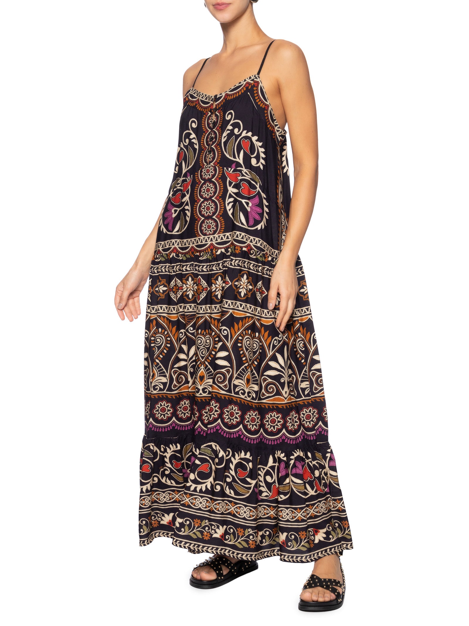 Vestido Longo Adriele Preto Farm