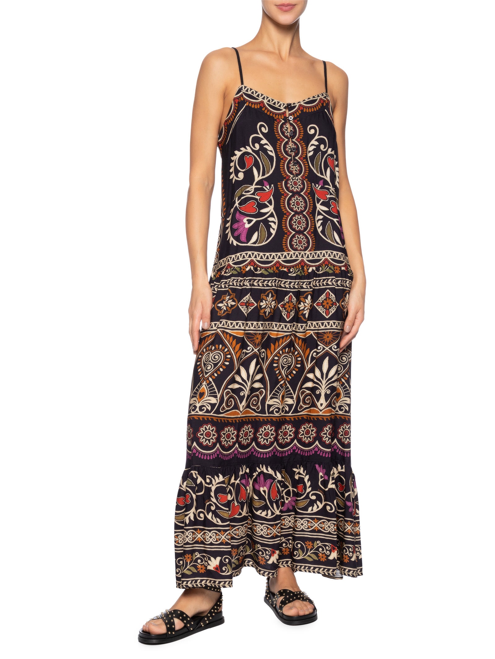 Vestido Longo Adriele Preto Farm