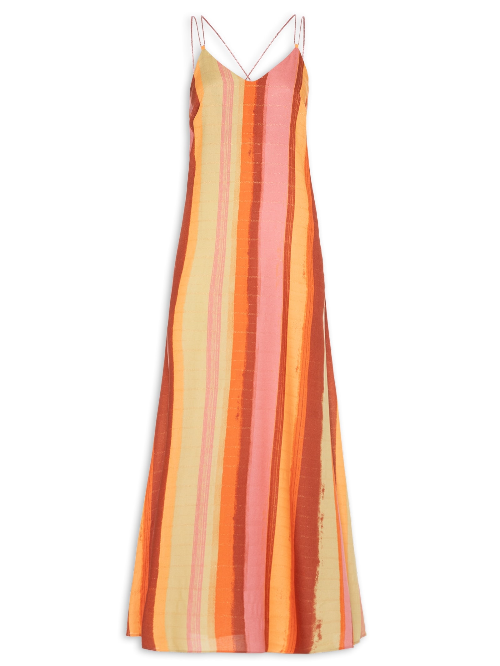 Vestido Longo Alça Corda Estampado Rosa Cacay