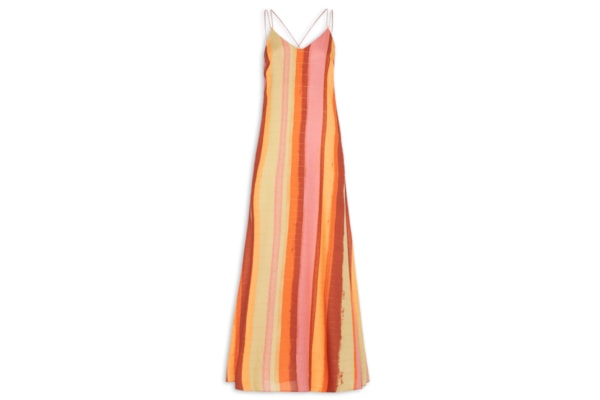 Vestido Longo Alça Corda Estampado - Rosa