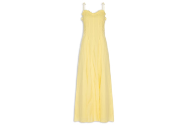 Vestido Longo Alça de Amarrar - Amarelo