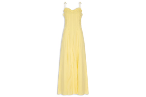 Vestido Longo Alça de Amarrar - Amarelo