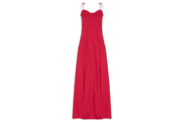 Vestido Longo Alça de Amarrar - Vermelho