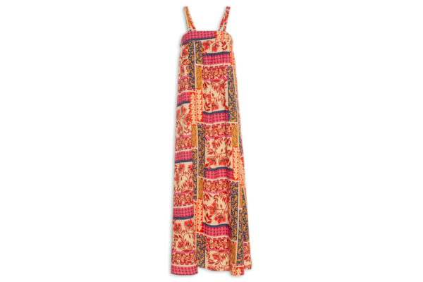 Vestido Longo Alça Estampa Afetiva - Rosa