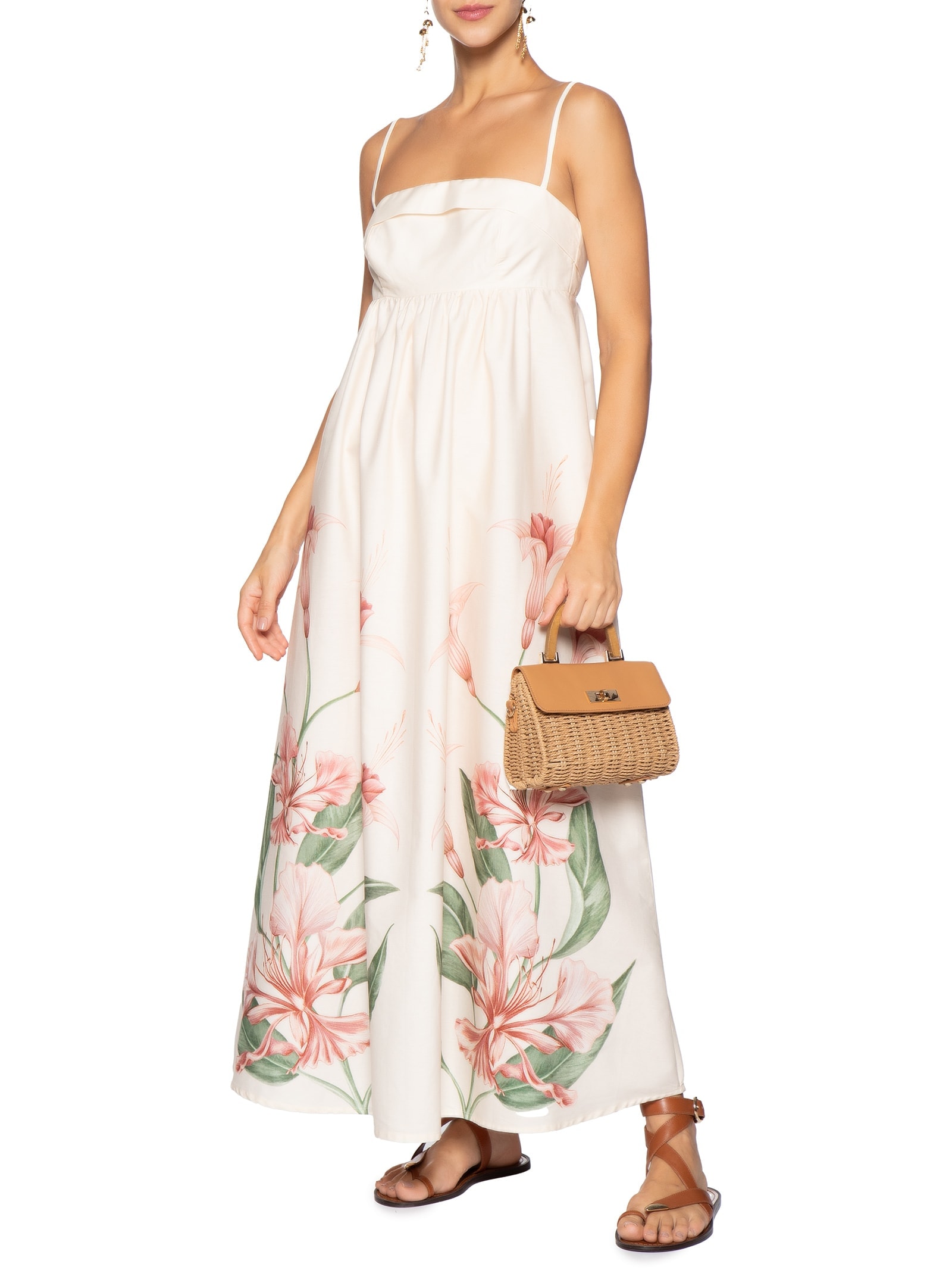 Vestido Longo Alças Brinco de Princesa – Rosa Farm